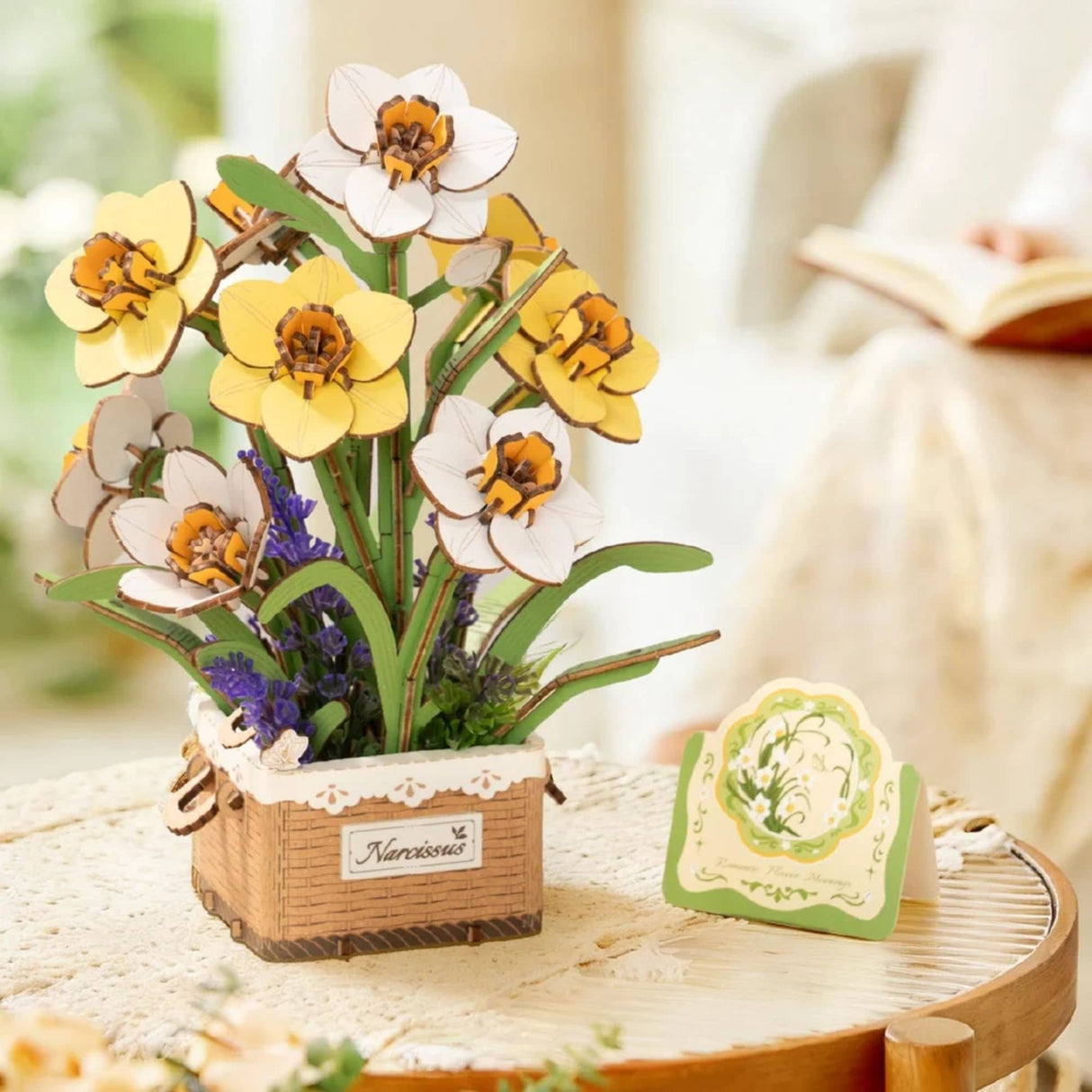 Rowood Wooden Bloom Craft - Miniatura Armable Flor Narcissus