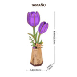 Rowood Wooden Bloom Craft - Miniatura Armable Flor Purple Tulip