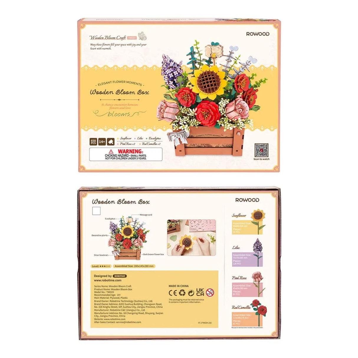 Rowood Wooden Bloom Craft - Miniatura Armable Flor Wooden Bloom Box