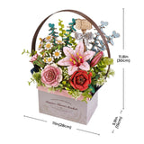 Rowood Wooden Bloom Craft - Miniatura Armable Flor Wooden Flower Basket