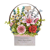 Rowood Wooden Bloom Craft - Miniatura Armable Flor Wooden Flower Basket
