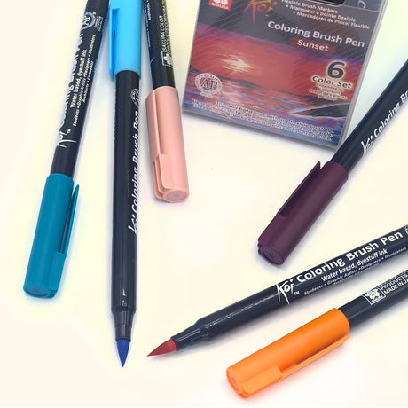 Sakura Koi - Set 6 Marcadores Coloring Brush Pens Sunset (Atardecer)