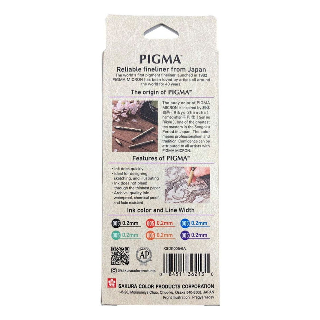 Sakura Pigma Micron - Set 6 Tiralíneas Color Sketch Set 005