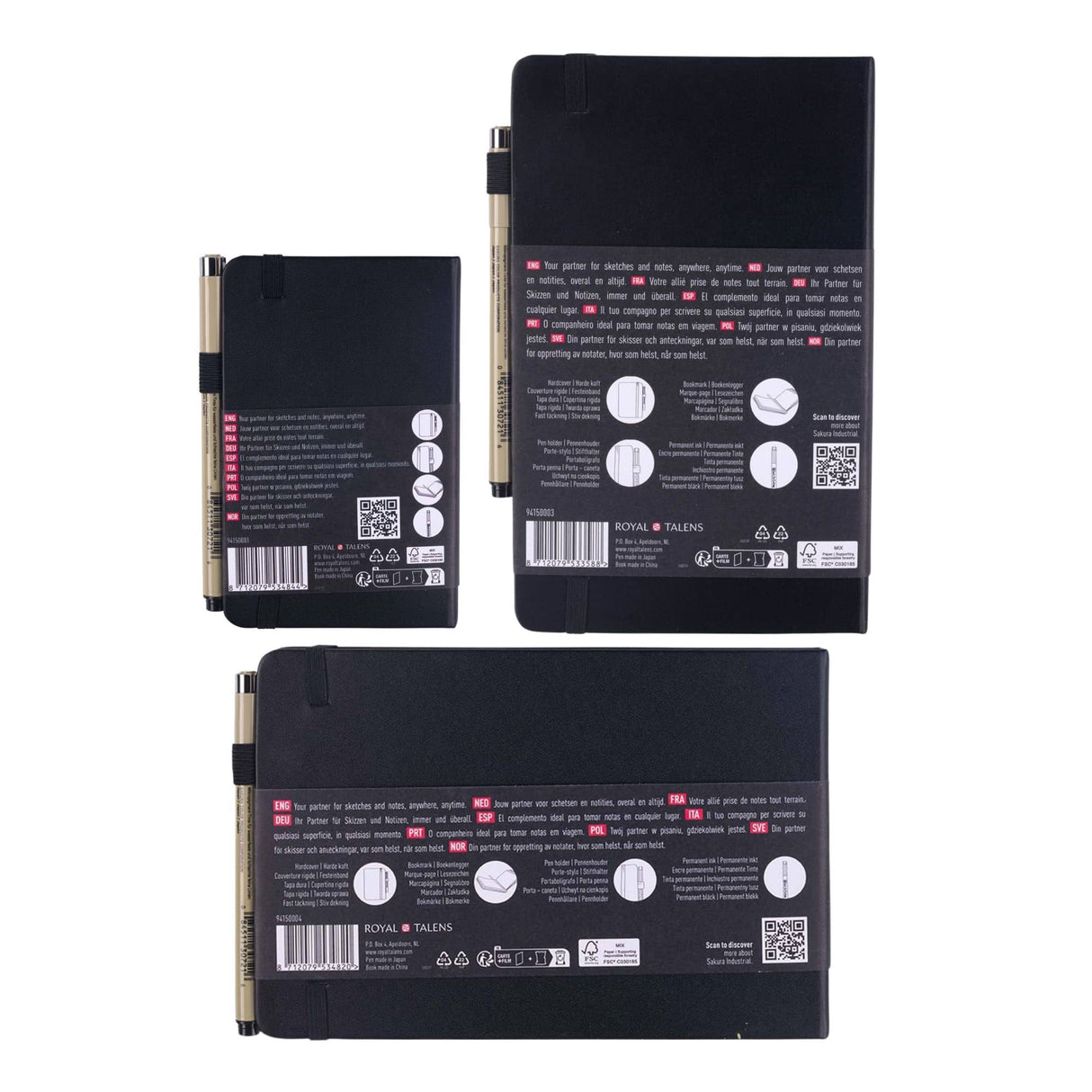 Sakura Sketch Note Book - Sketchbook Papel Blanco/Crema 80 Hojas, 140 g/m2 + Pigma PN