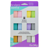 Sculpey III - Set 12 Arcilla Polimérica Colores Perlados y Pasteles 340 g