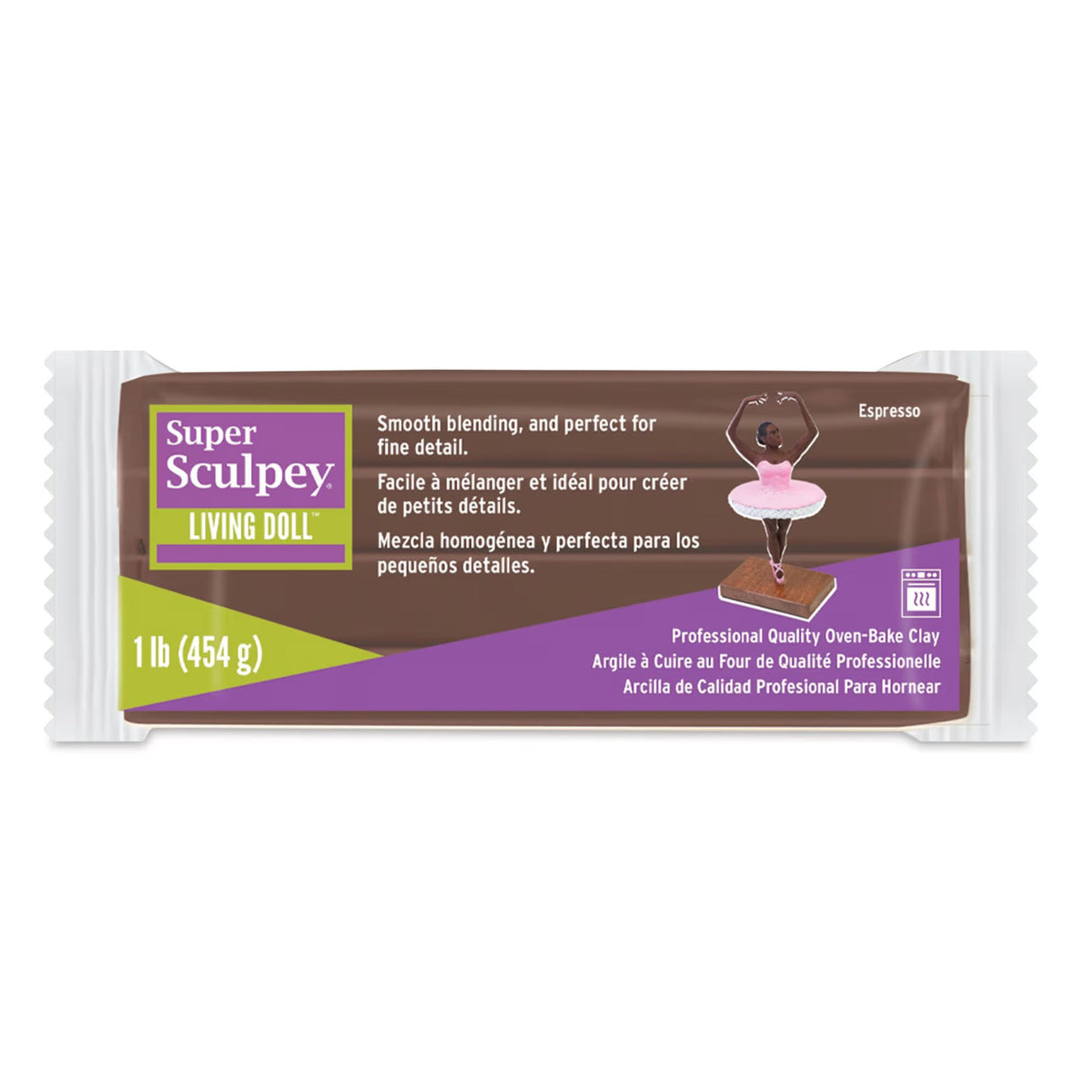 Sculpey Super, Living Doll - Arcilla Polimérica (454 g) Espresso