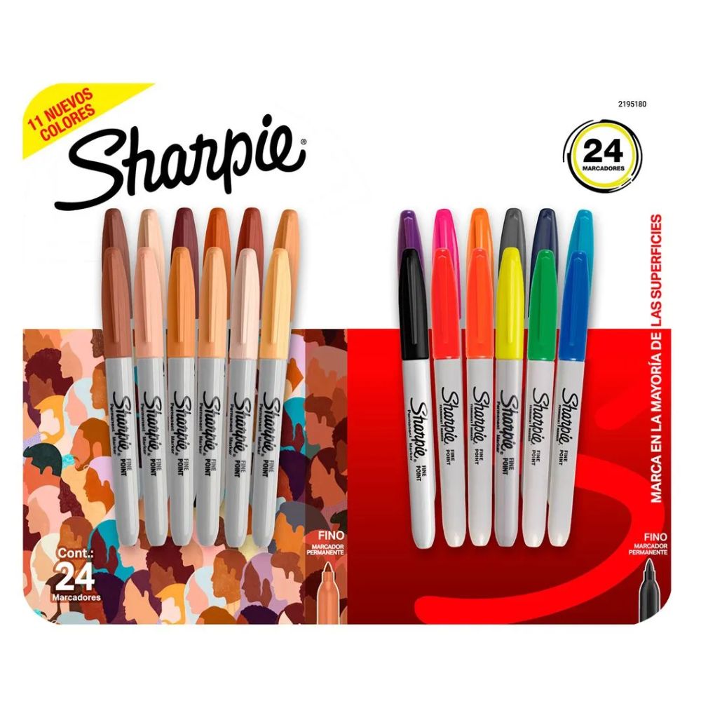 Sharpie - Set 24 Plumones Permanentes Punta Fina Earth