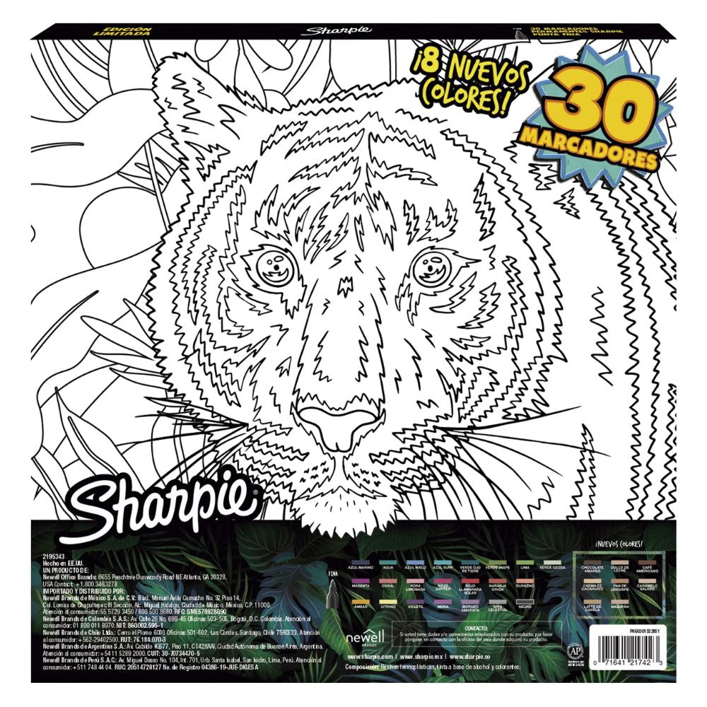 Sharpie - Set 30 Plumones Permanentes Punta Fina Earth