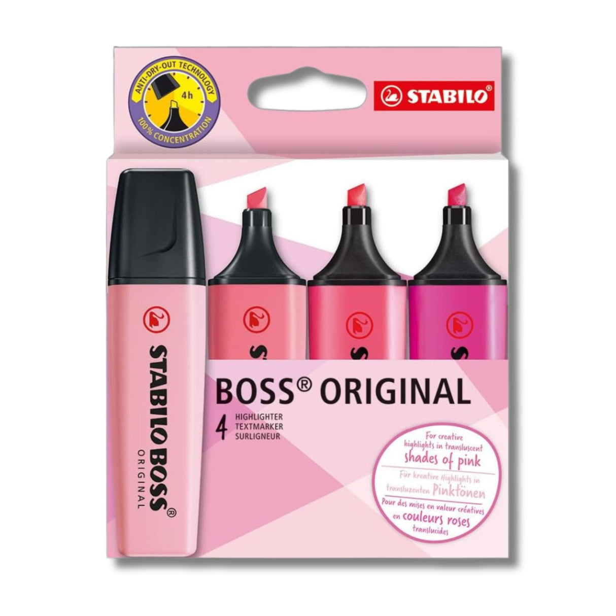 Stabilo Boss - Set 4 Destacadores Shades of Pink