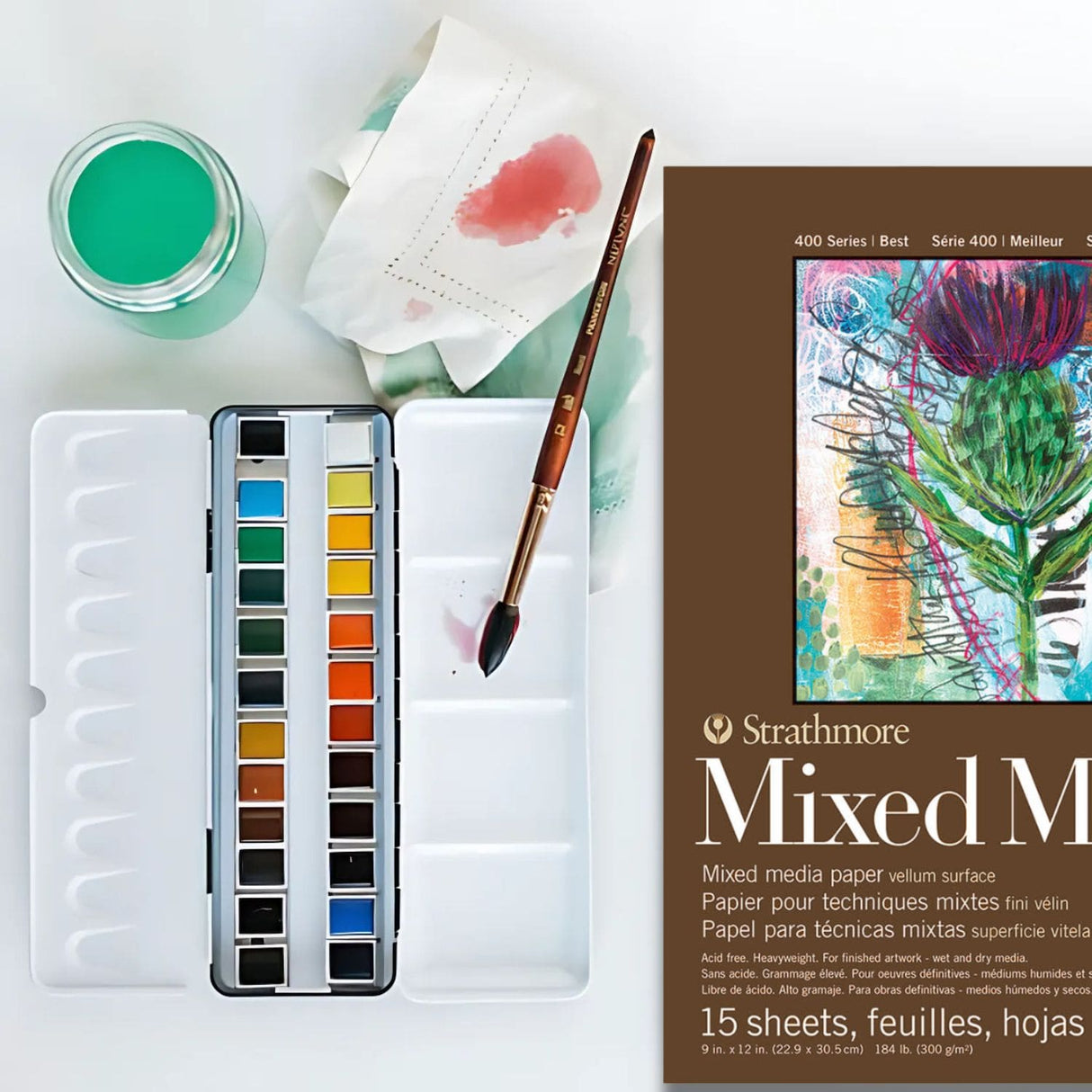 Strathmore 400 Series - Block para Técnicas Mixtas Mixed Media 300 g/m2