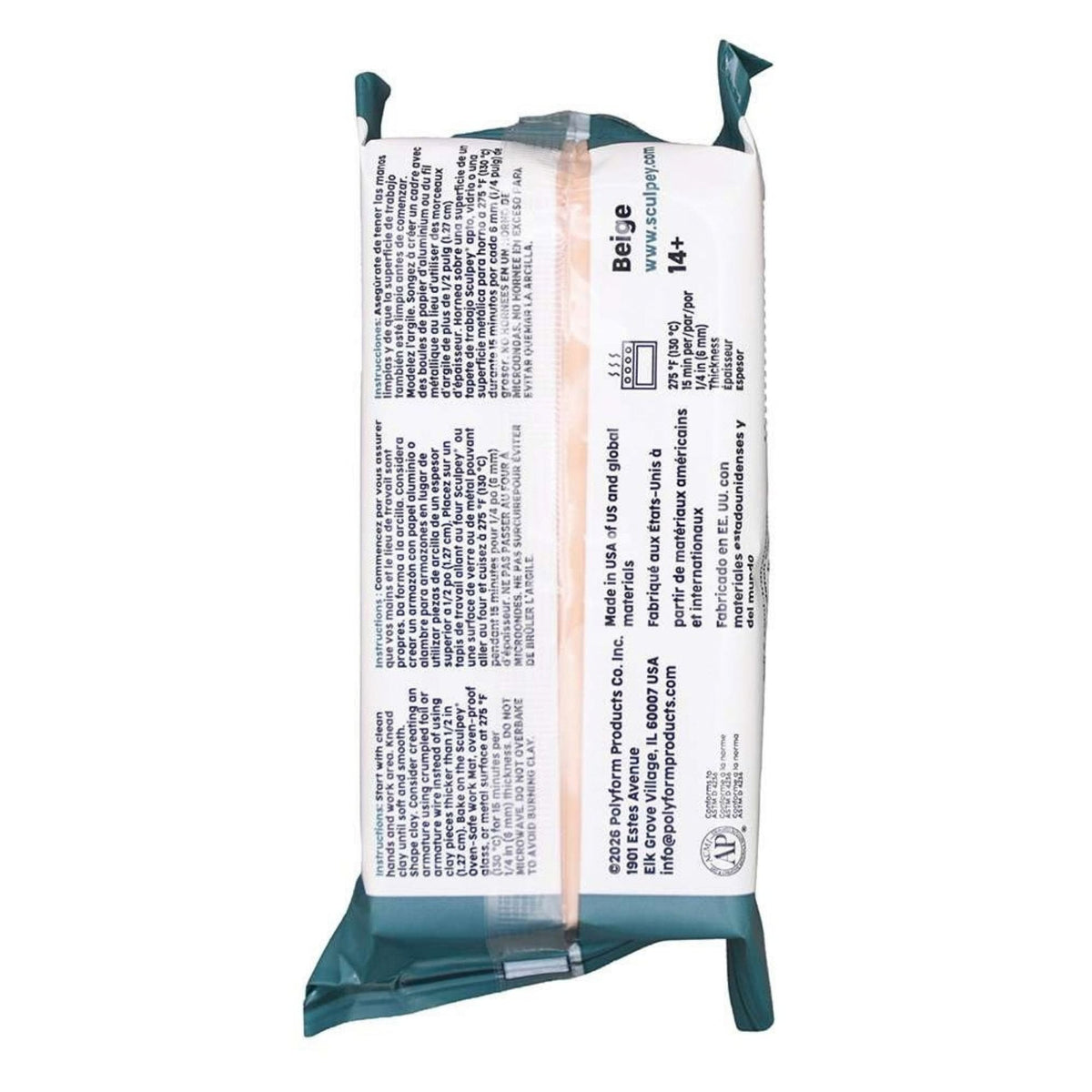 Super Sculpey - Arcilla Polimérica Beige 1 lb (454 g)