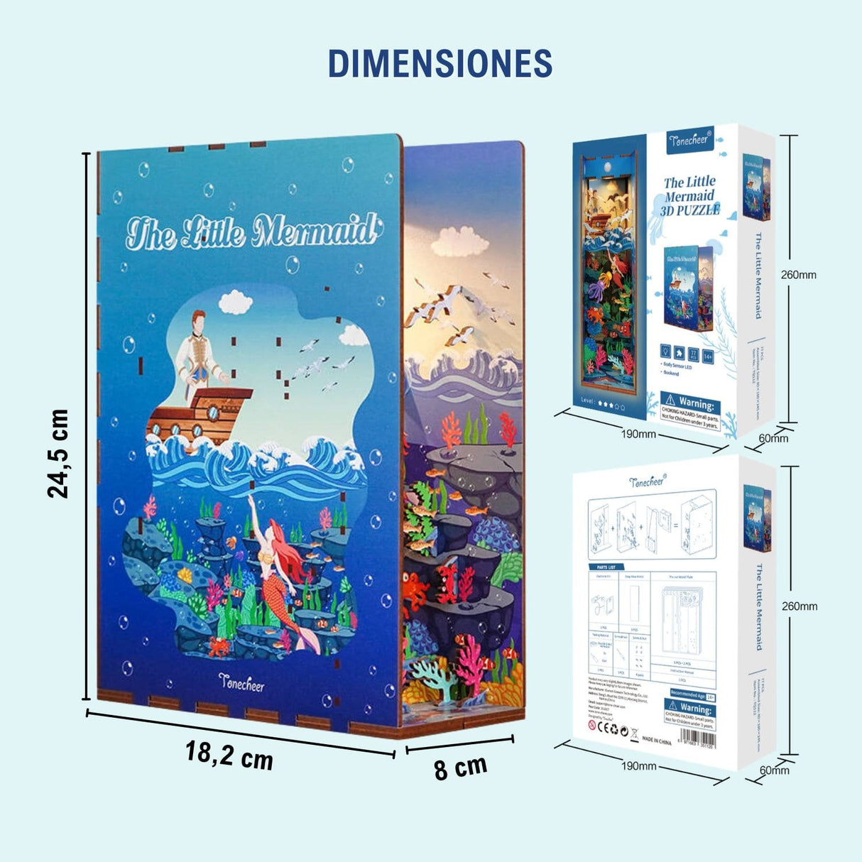 Tonecheer Book Nook - Separador de Libros The Little Mermaid