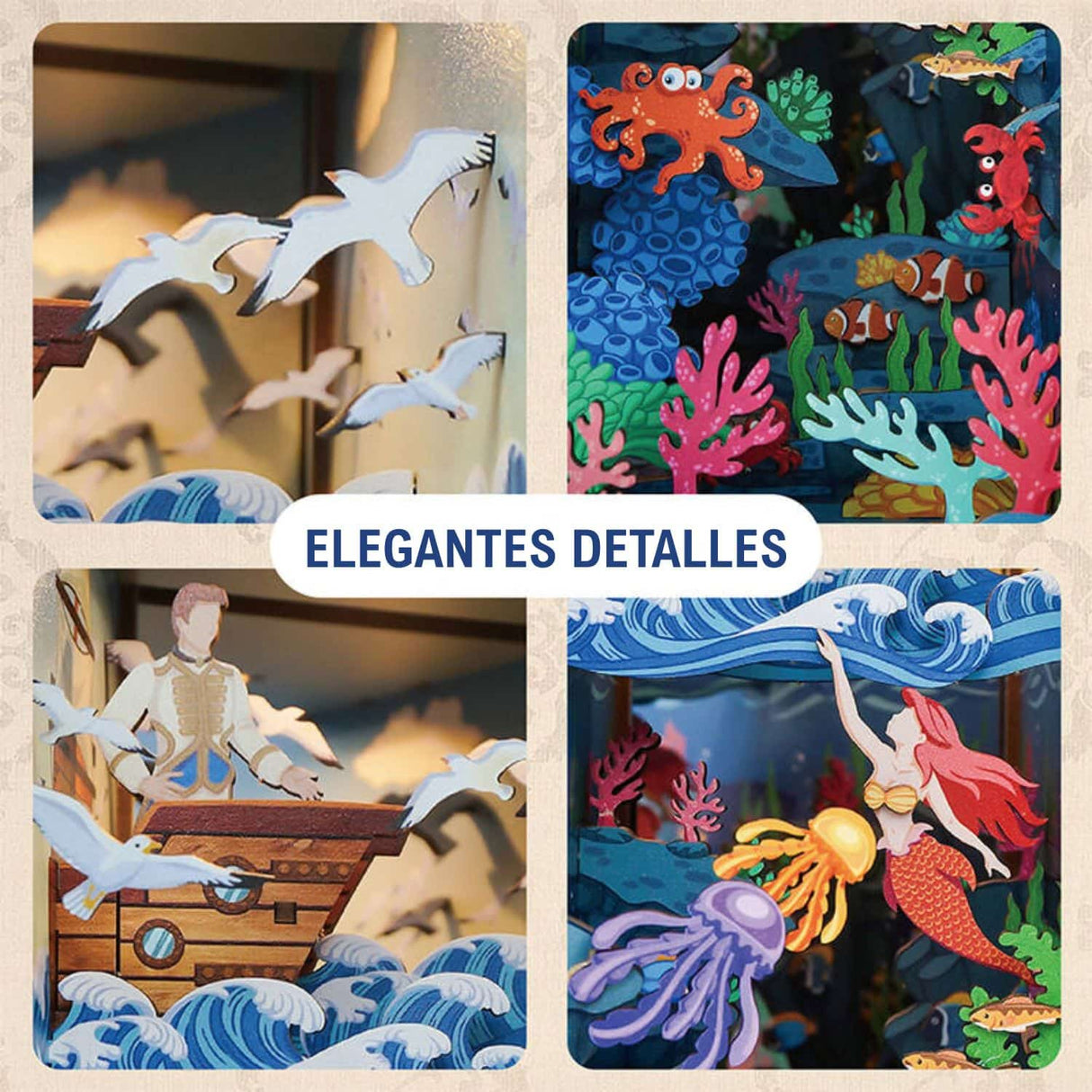 Tonecheer Book Nook - Separador de Libros The Little Mermaid