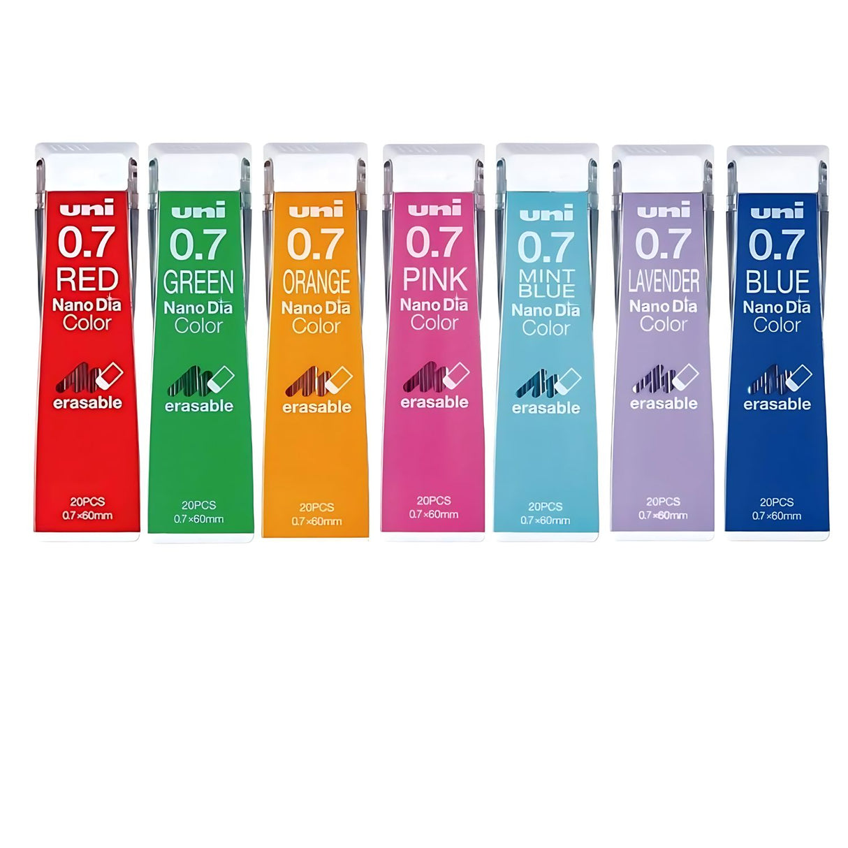 Uni Nano Dia Color - Pack 20 Minas de Colores 0,7 mm