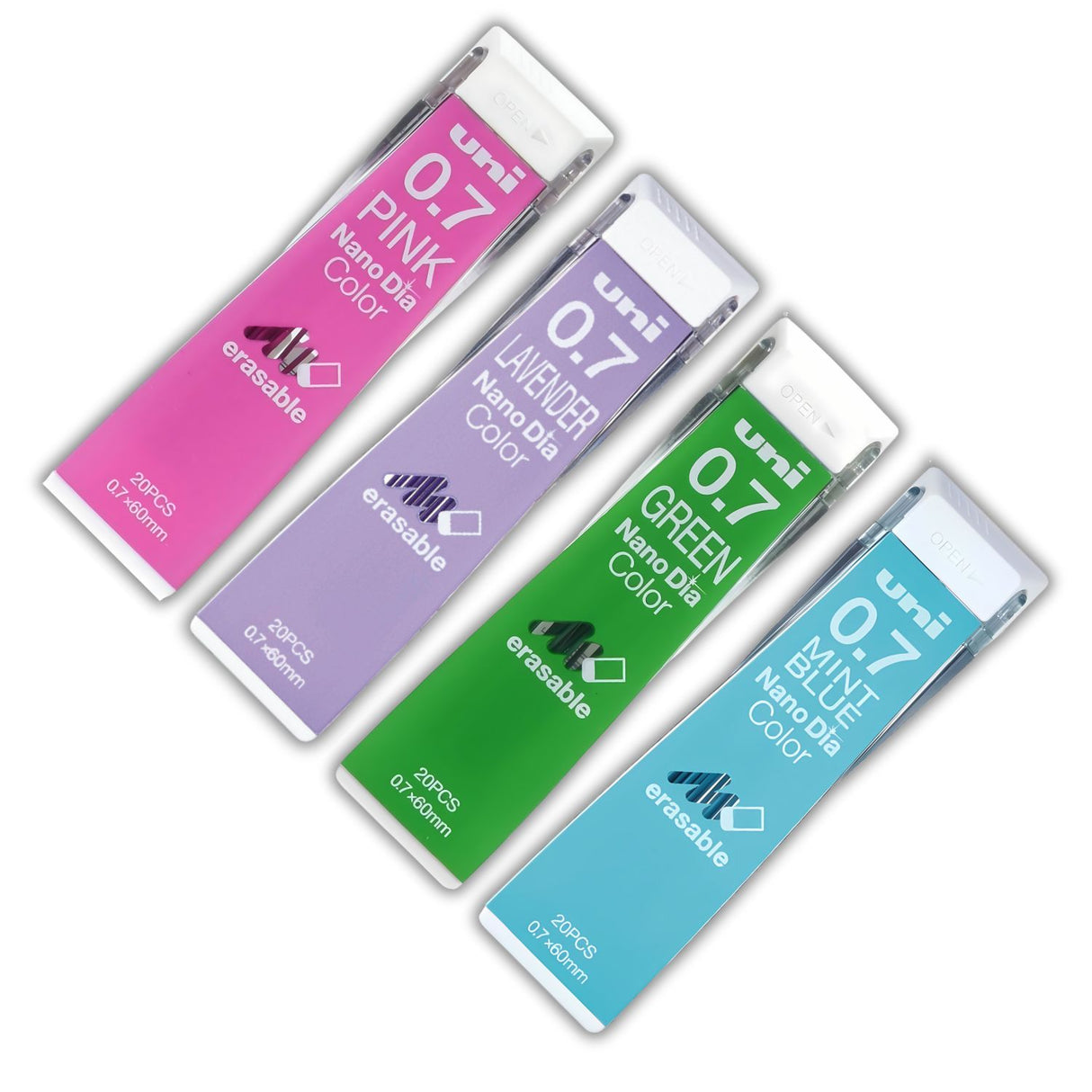 Uni Nano Dia Color - Pack 20 Minas de Colores 0,7 mm