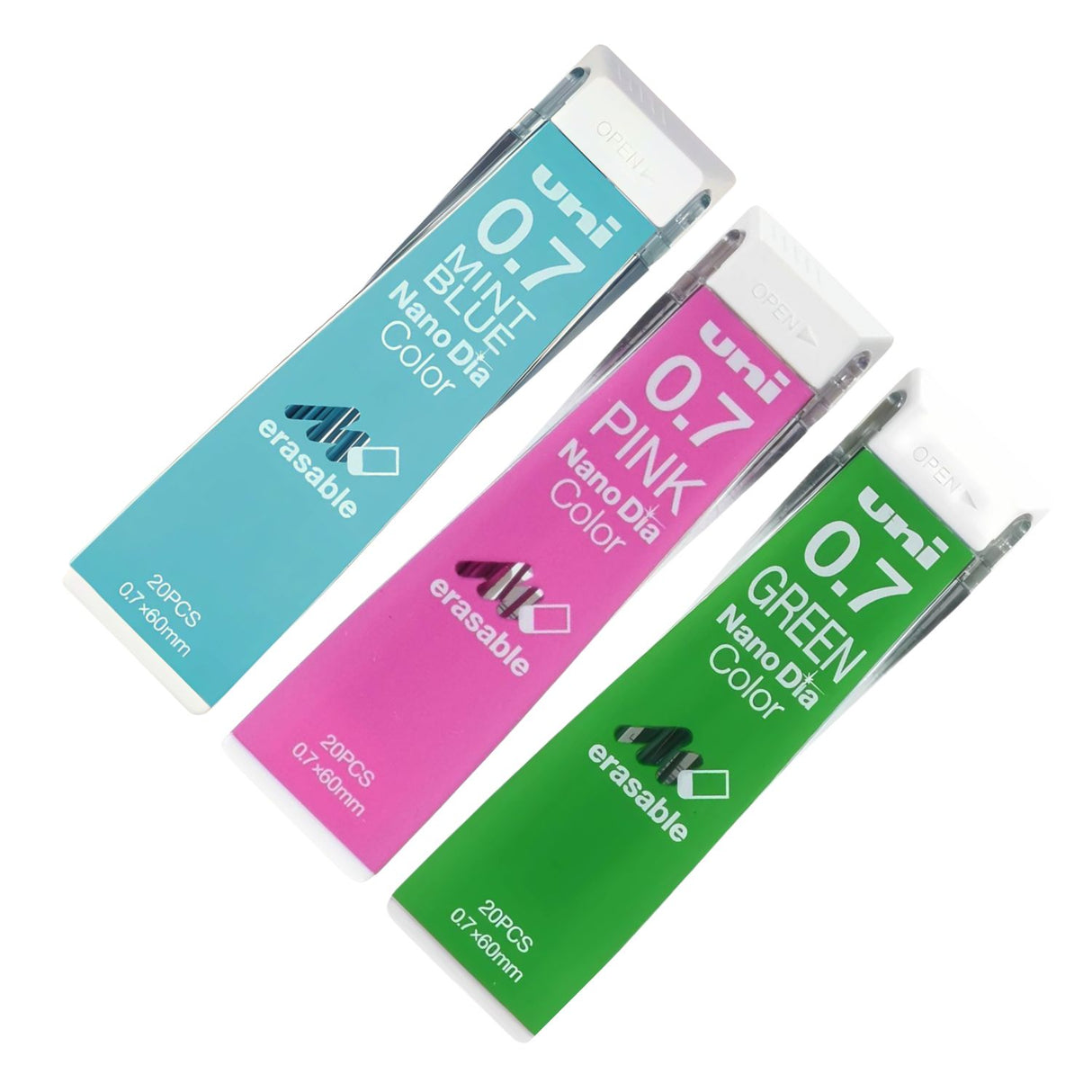 Uni Nano Dia Color - Pack 20 Minas de Colores 0,7 mm