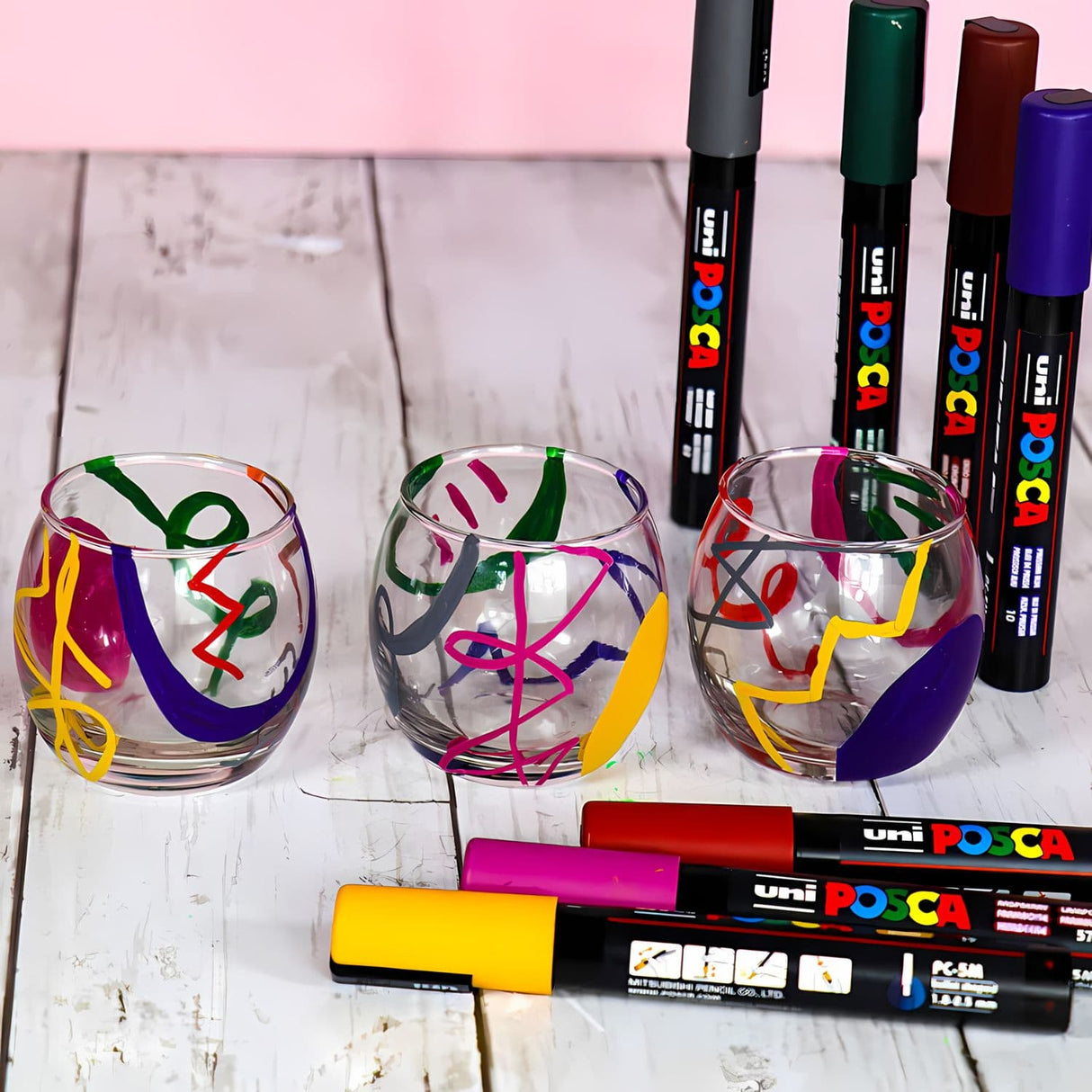 Posca PC-5M - Set 8 Marcadores Punta Media Dark Colors