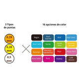 Uni Style Fit - Repuesto de Bolígrafo Gel Punta 0,28 mm