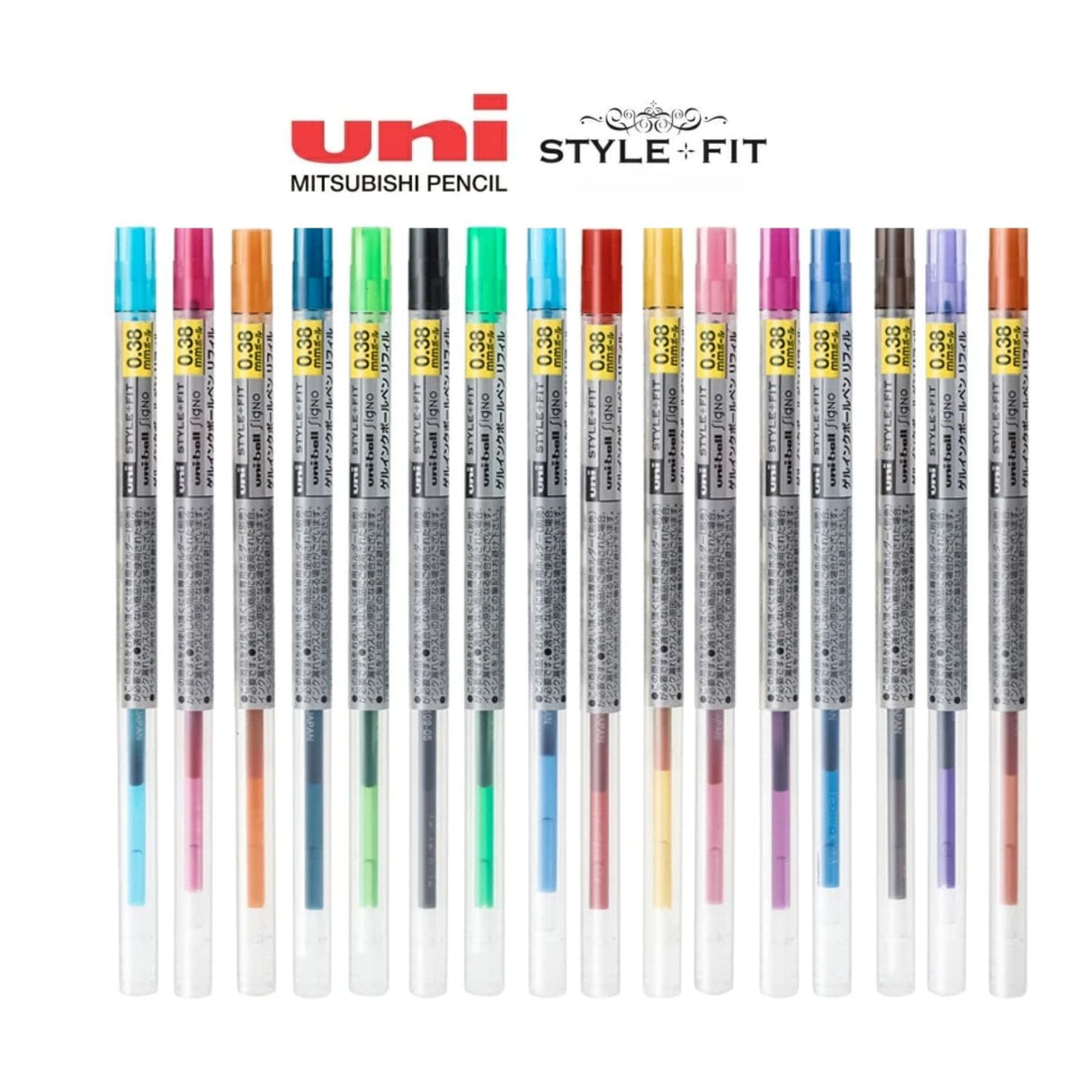 Uni Style Fit - Repuesto de Bolígrafo Gel Punta 0,38 mm