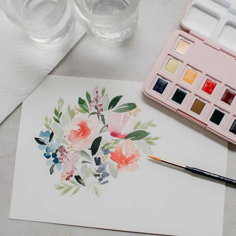 Van Gogh Floral Watercolor Paper - Block Papel de Acuarela 20 Hojas, 300 g/m2