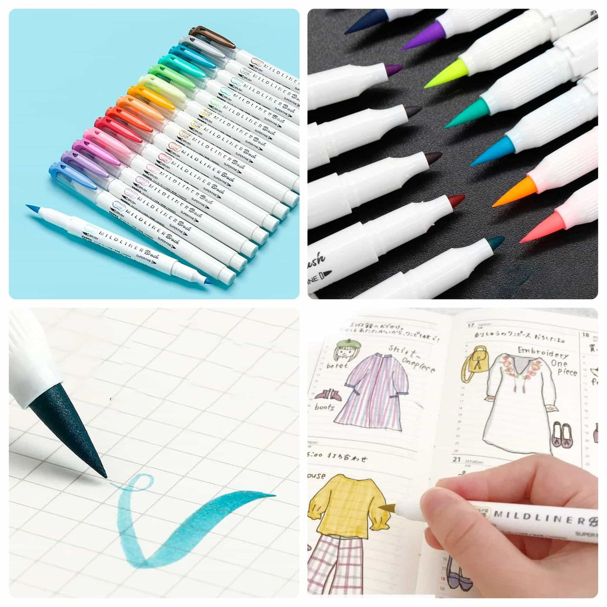 Zebra Mildliner Brush - Destacadores Doble Punta