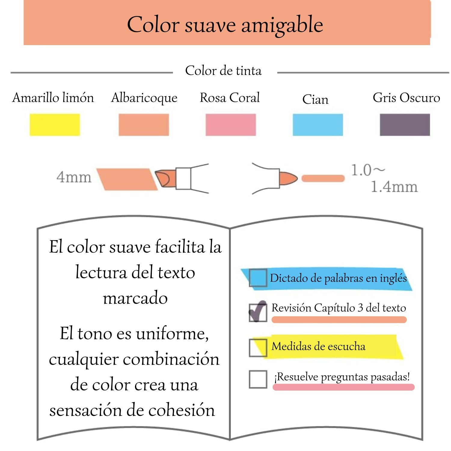 Set 5 Destacadores Zebra Mildliner Doble Punta Friendly Colors