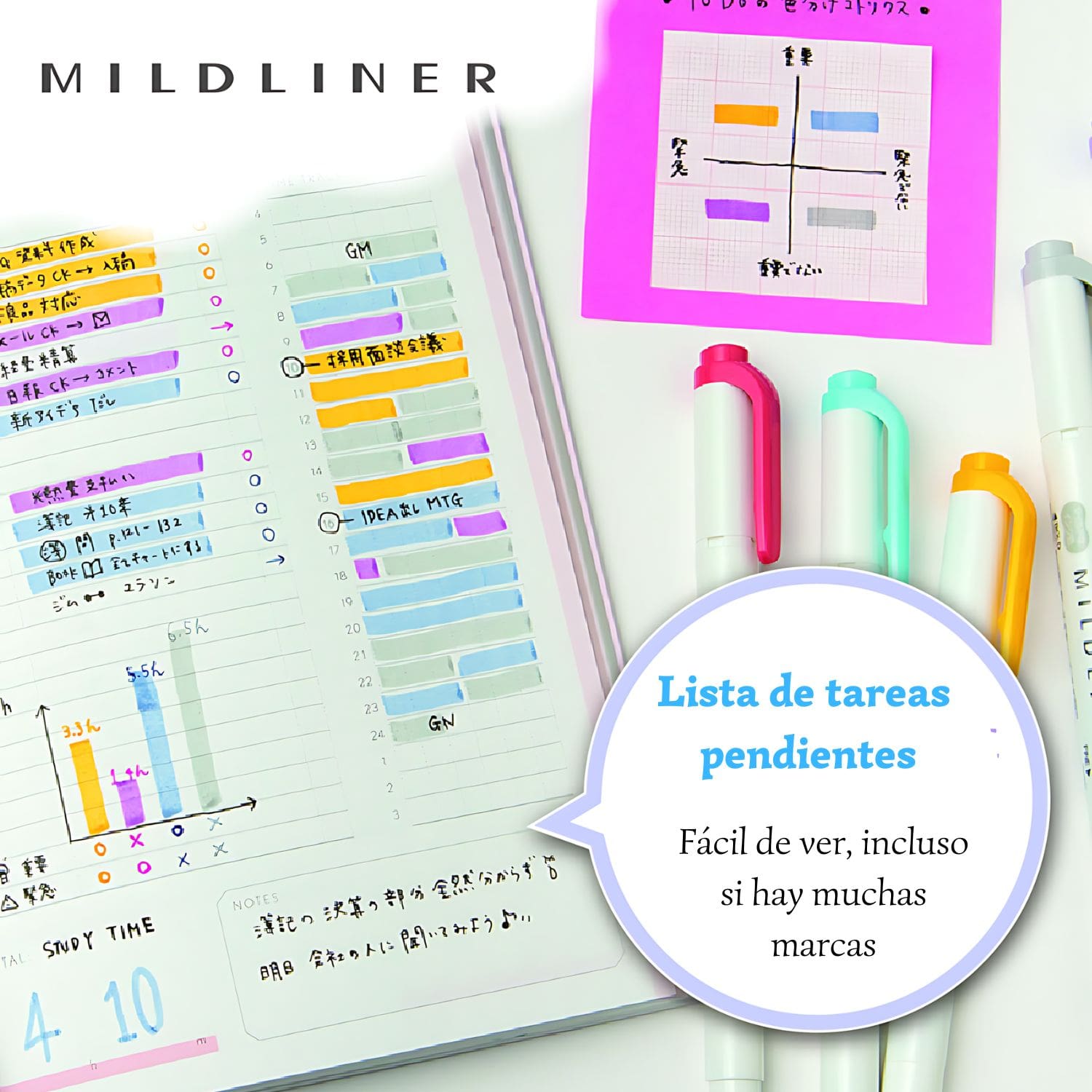 Set 5 Destacadores Zebra Mildliner Doble Punta Slightly