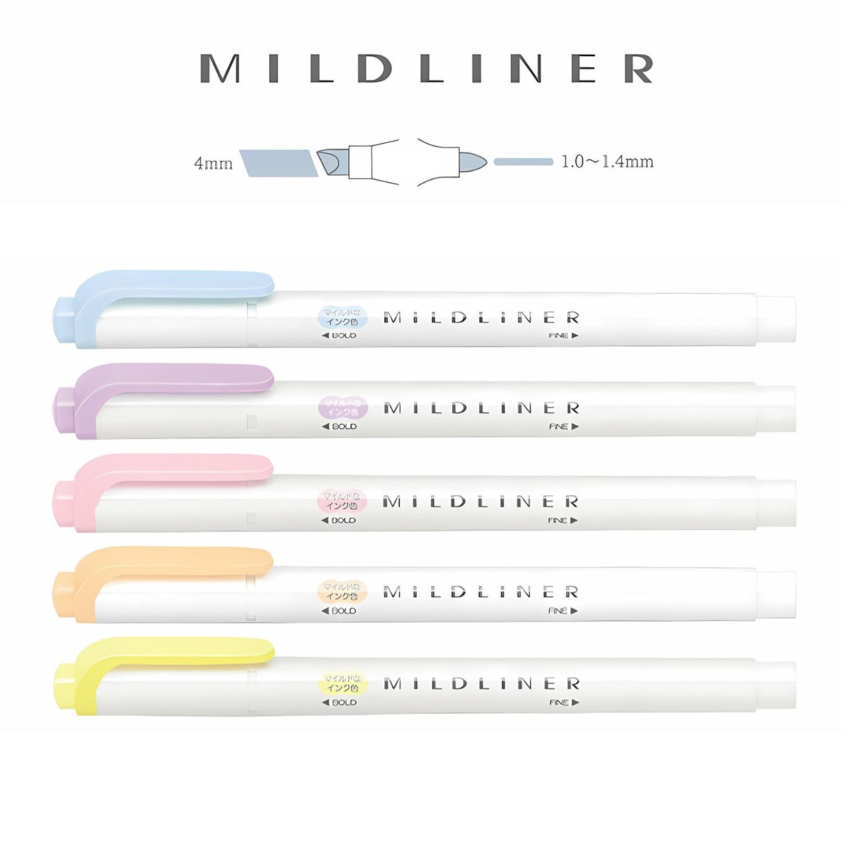 Zebra Mildliner - Set 5 Destacadores Soft Gentle Colors