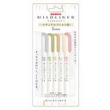Zebra Mildliner - Set 5 Destacadores Soft Natural Colors