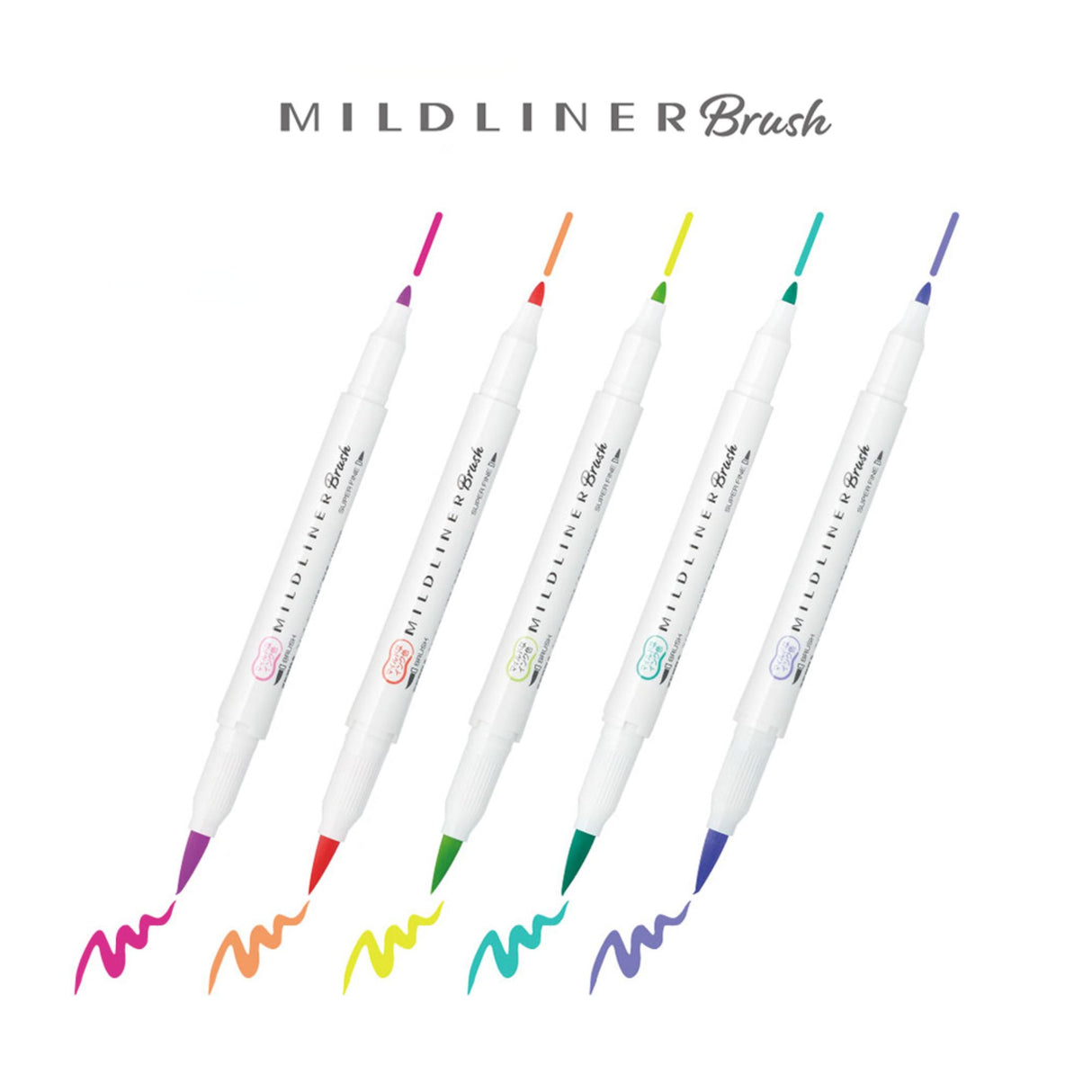 Zebra Mildliner Brush - Set 5 Destacadores Bright & Mild Colors
