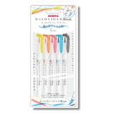 Zebra Mildliner Brush - Set 5 Destacadores Soothing Mild Colors