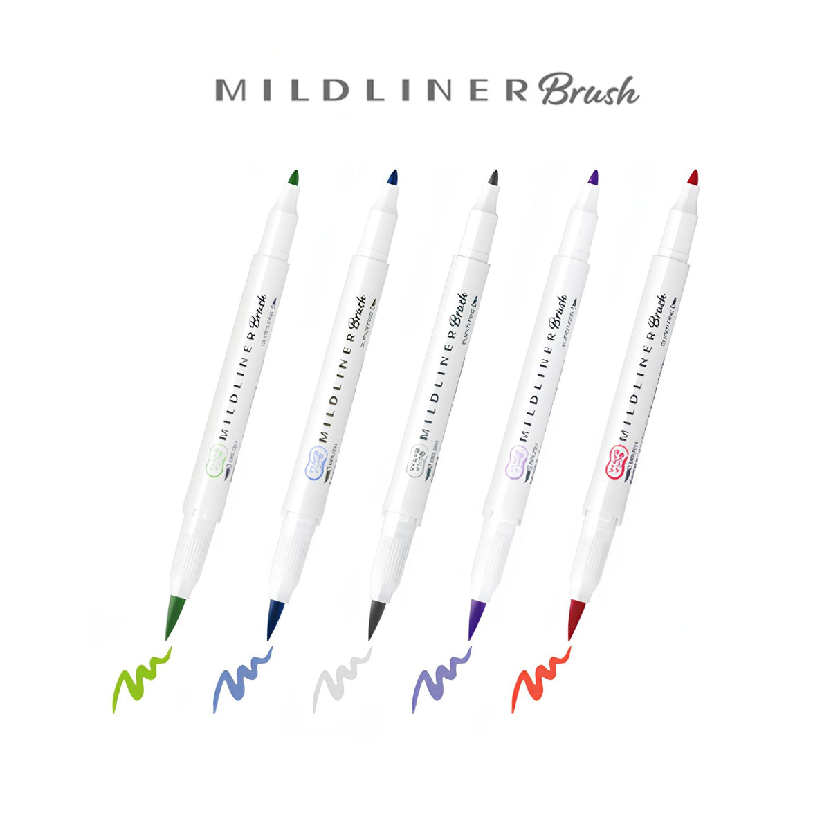 Zebra Mildliner Brush - Set 5 Destacadores Muted Mild Colors