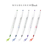 Zebra Mildliner Brush - Set 5 Destacadores Muted Mild Colors