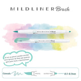 Zebra Mildliner Brush - Set 5 Destacadores Muted Mild Colors