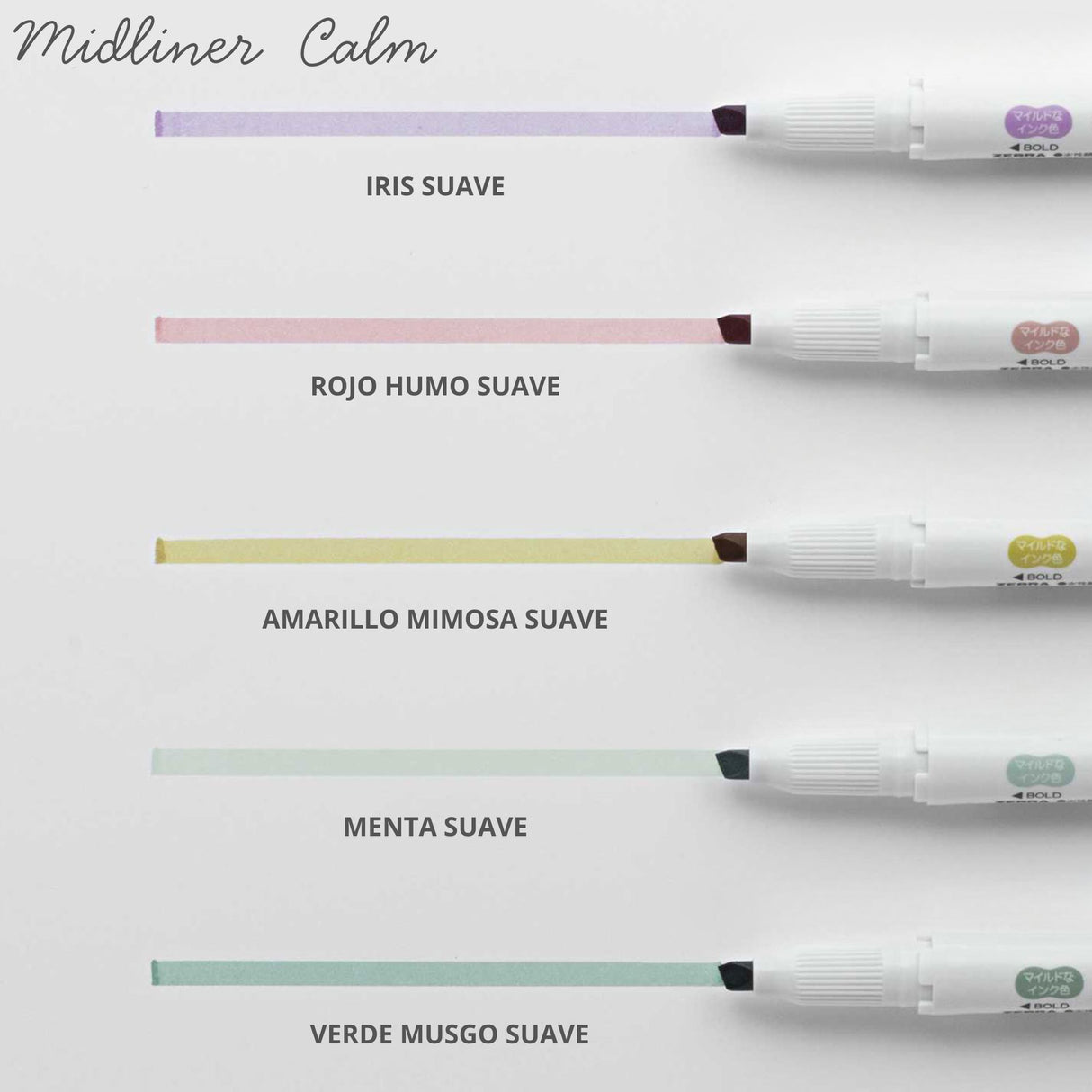Zebra Mildliner - Set 5 Destacadores Calm Mild Colors