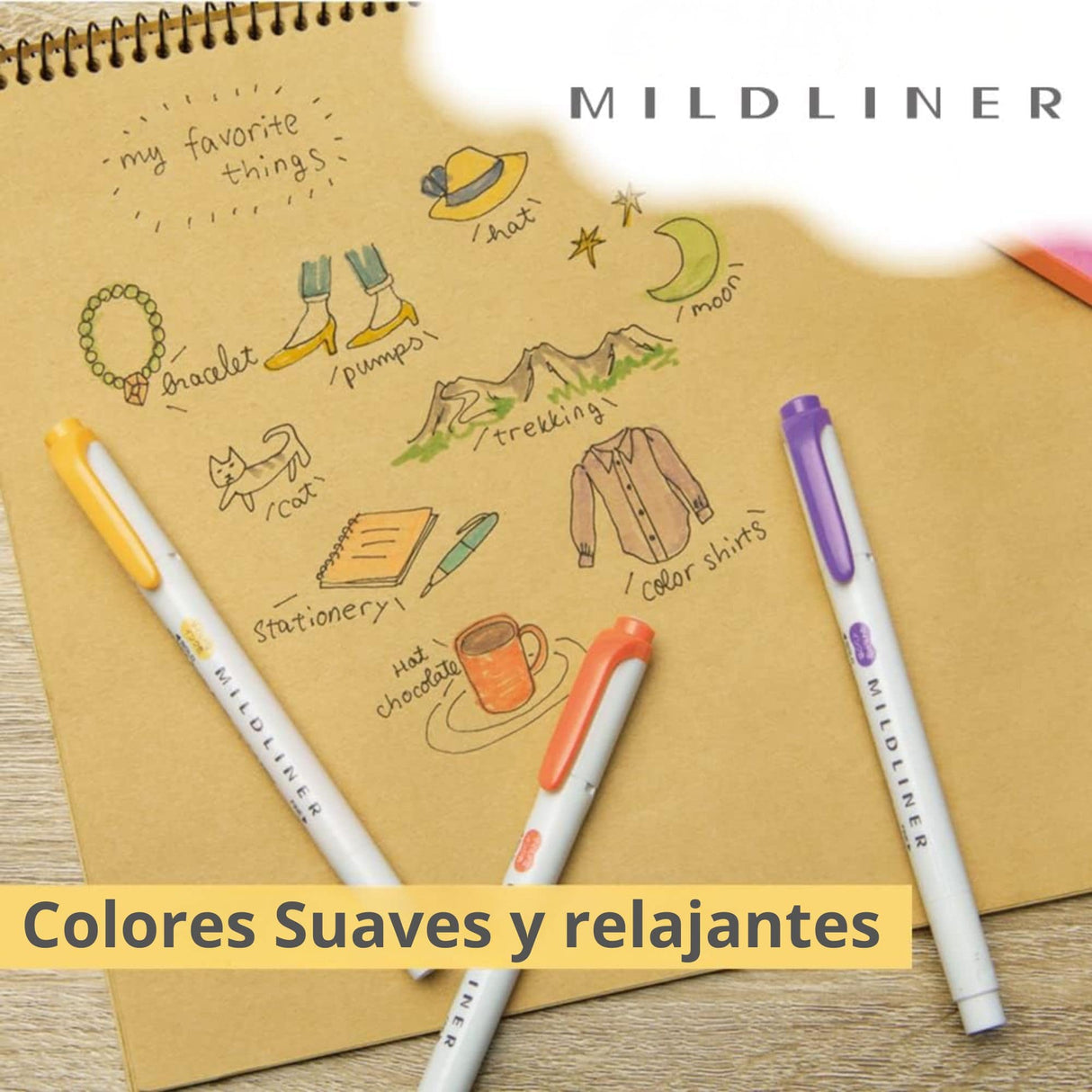Zebra Mildliner - Set 5 Destacadores Nagomi Mild Colors