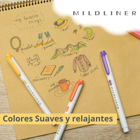 Zebra Mildliner - Set 5 Destacadores Nagomi Mild Colors
