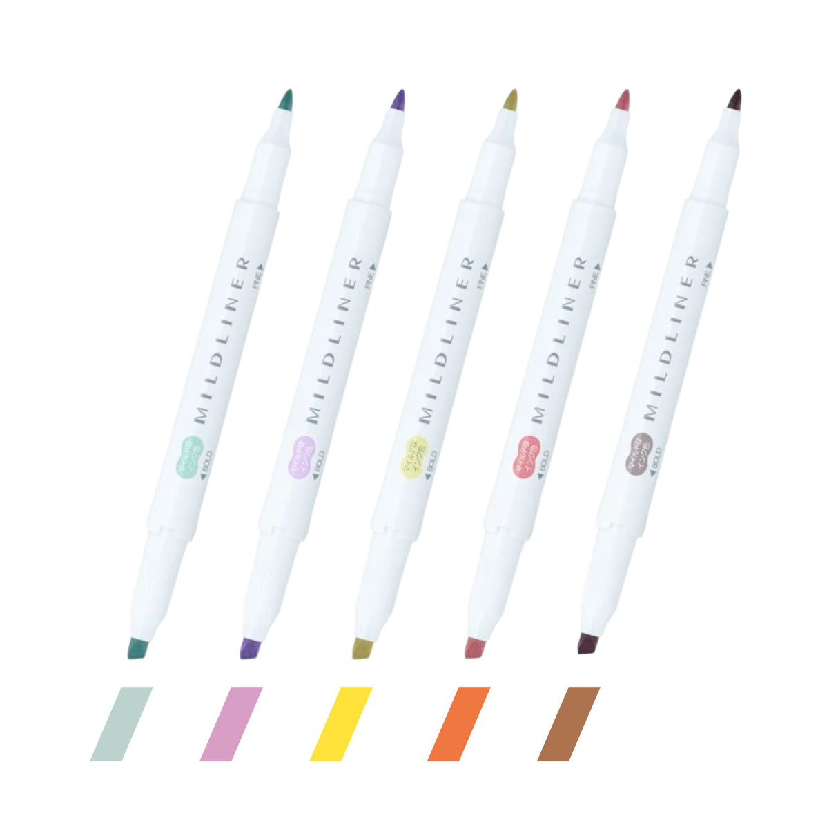 Zebra Mildliner - Set 5 Destacadores Nagomi Mild Colors