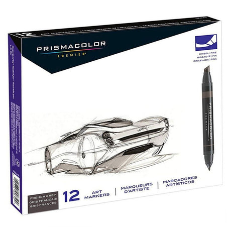 Prismacolor-Premier-Art-Markers-Set-12-Marcadores-Doble-Punta-Gris-Frances