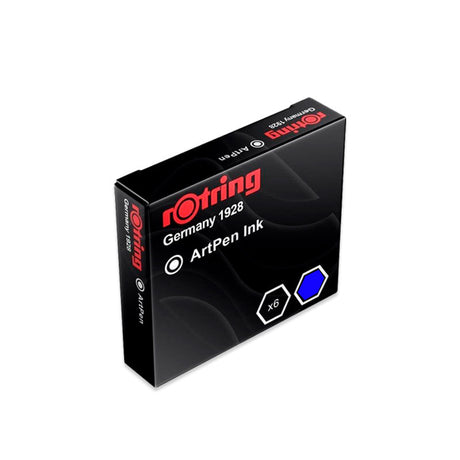 Rotring-Art-Pen-Ink-Pack-6-Recarga-de-Tinta-azul-brillante