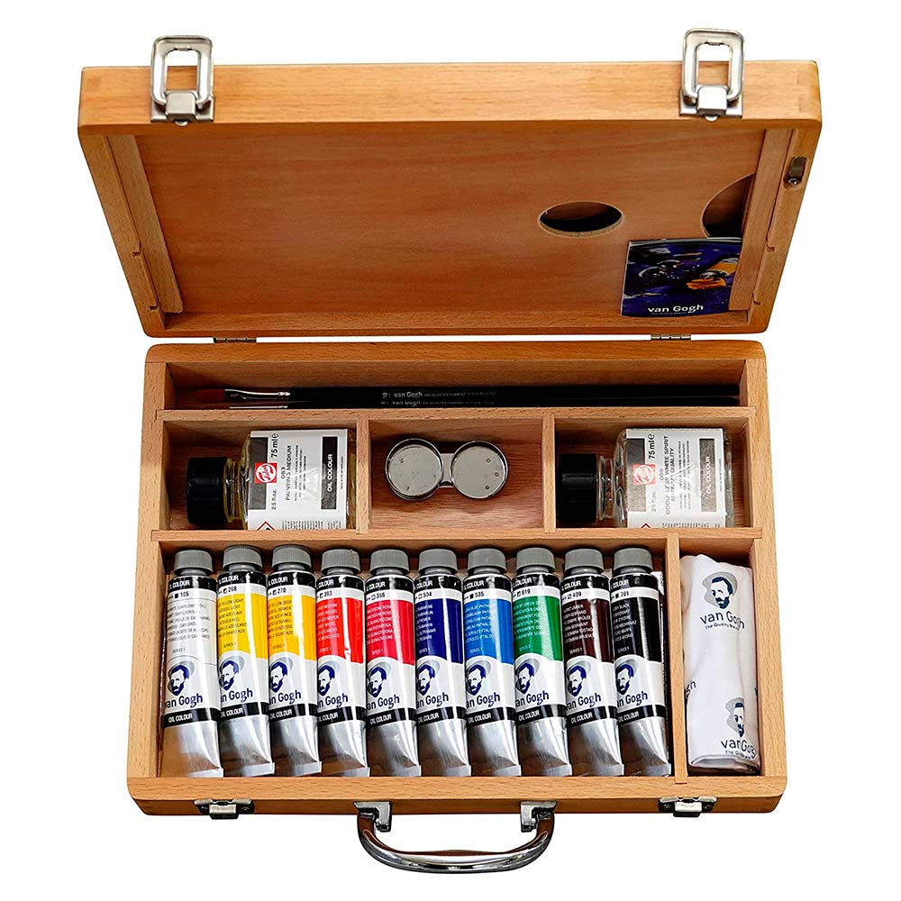 Van-Gogh-Oil-Colour-Kit-Oleo-10-Tubos-40-ml-Caja-Madera-Accesorios-4