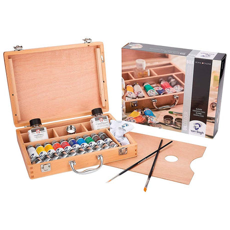 Van-Gogh-Oil-Colour-Kit-Oleo-10-Tubos-40-ml-Caja-Madera-Accesorios