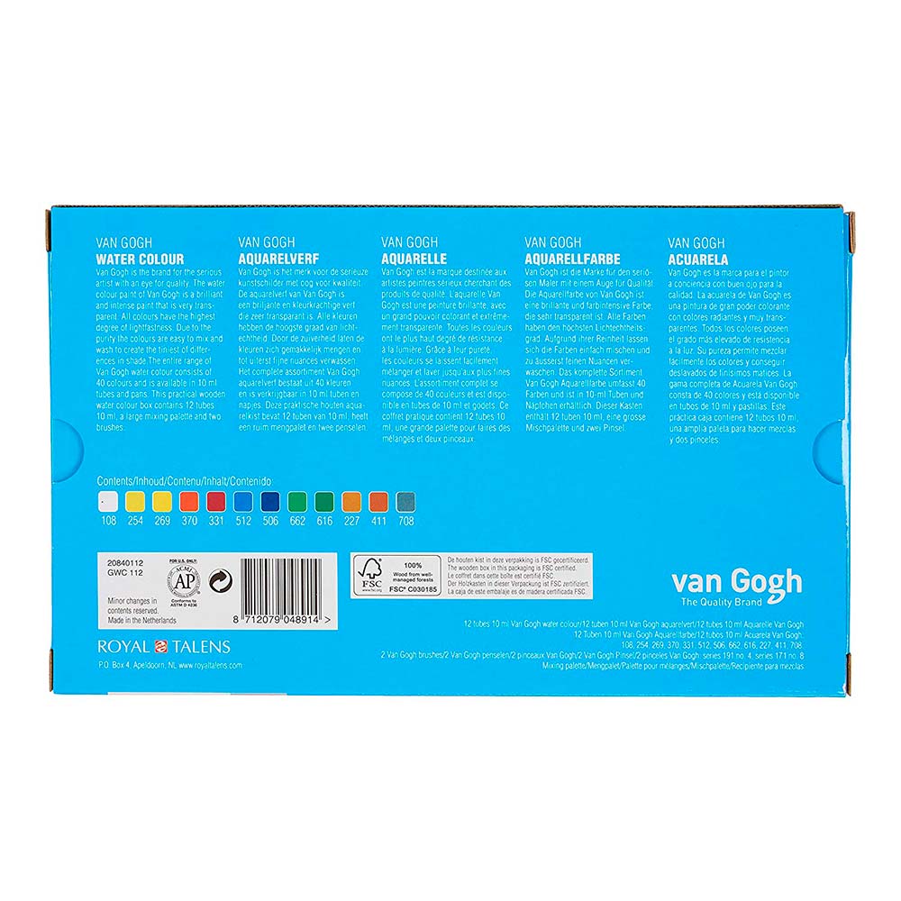 Set De Acuarela Floral Van Gogh – Juego De Pintura Para Artistas Y Aficionados