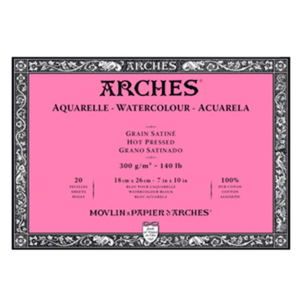 Arches - Block Acuarela Grano Satinado 300 g/m2 20 h