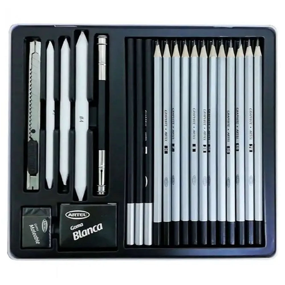 Set De 3 Lapices De Carboncillo De Grafito Para Dibujo