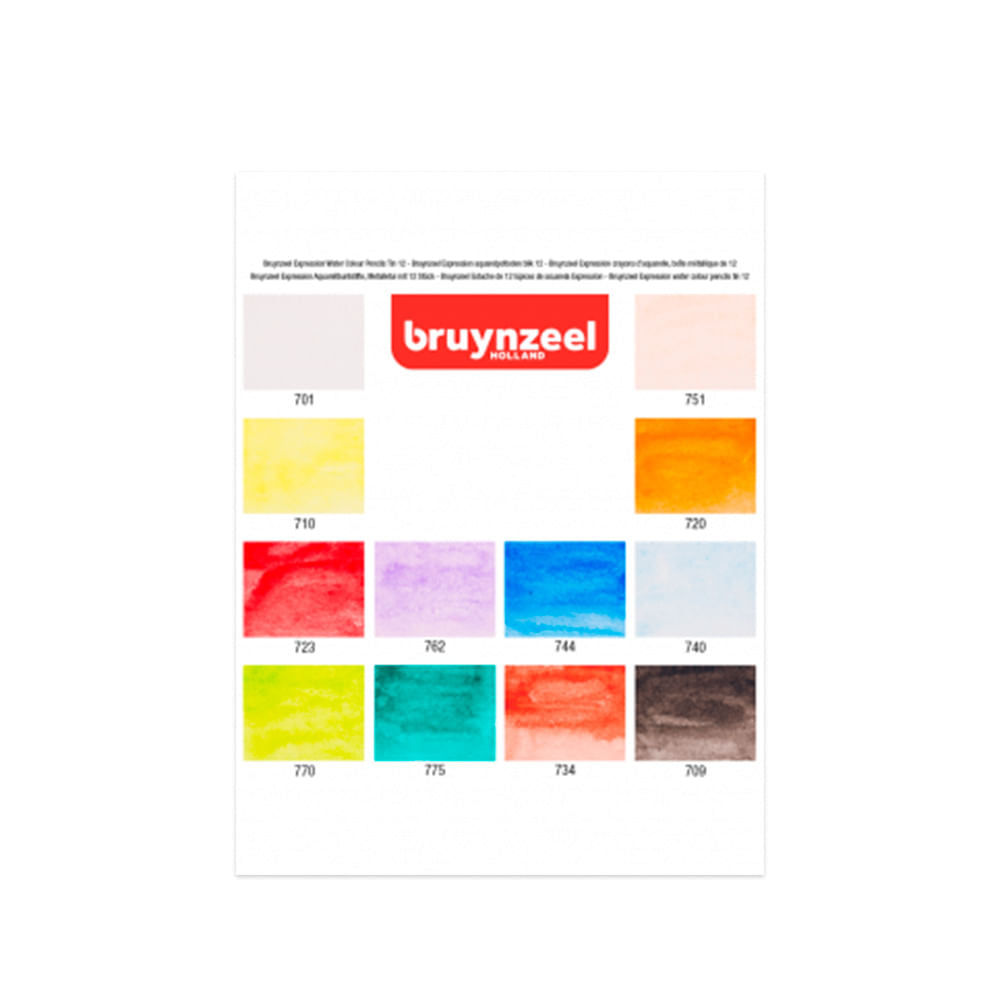 Set 12 Lápices de Colores Acuarelables Bruynzeel Expression – Dibu