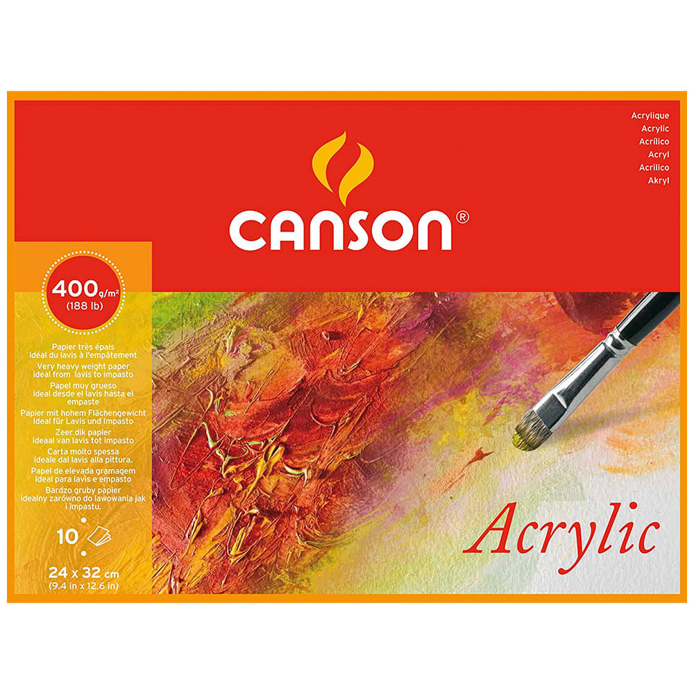 Canson Acrylique - Block Acrílico 10 Hojas, 400 g/m2