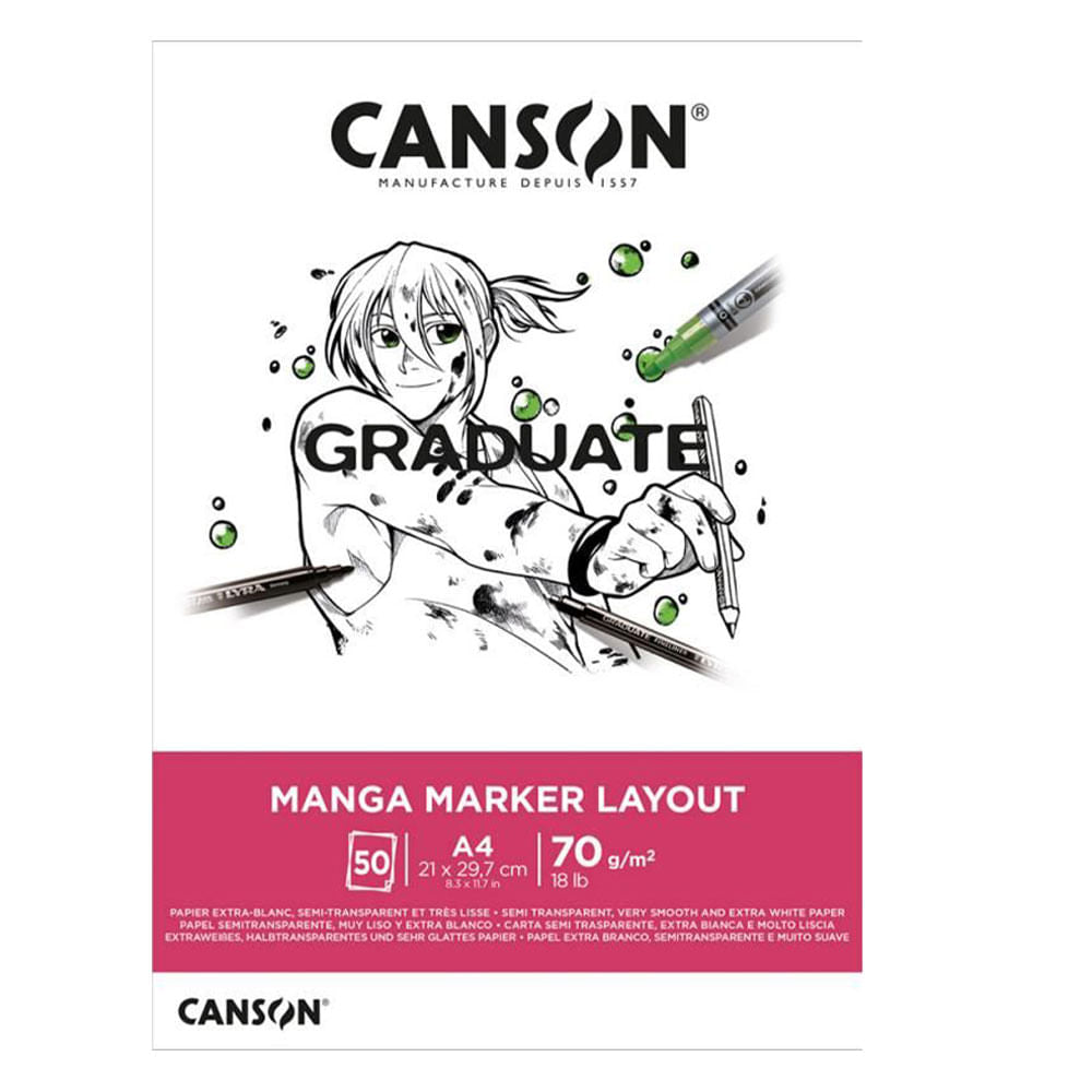 Canson - Block Manga Marker Layout 50 hojas 70 g/m2