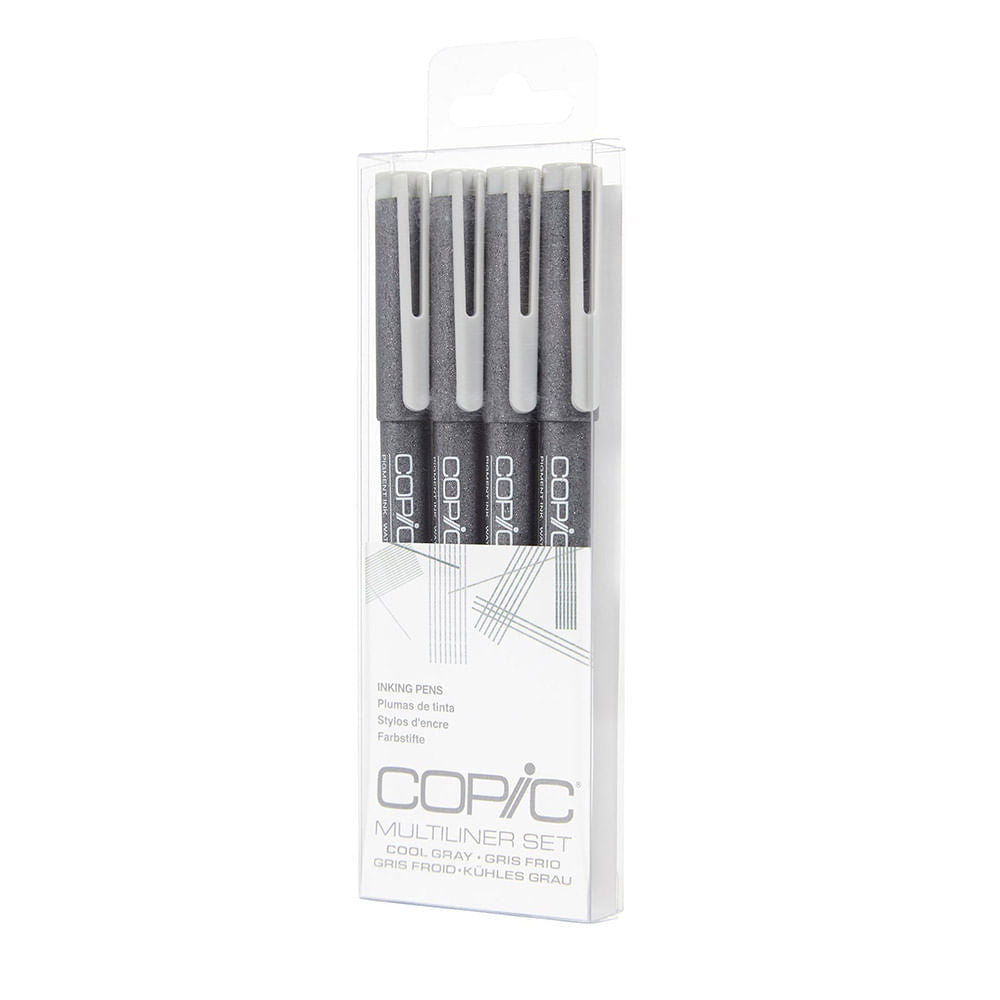 Copic Multiliner Set Cobalto: 4 Pennini (0.05, 0.1, 0.3, 0.5 Mm) Per Inchiostro Impermeabile E Di Qualità Premium, Ideale Per Disegno Tecnico, Illustrazione E Schizzi