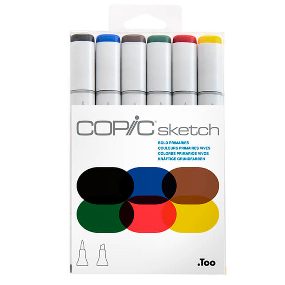 Copic Sketch - Set 6 Marcadores Bold Primaries